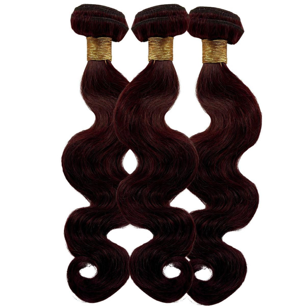 Velara Hair Burgundy Body Wave 3-Bundle Deal – Virgin Human Hair (99J Wine Color)