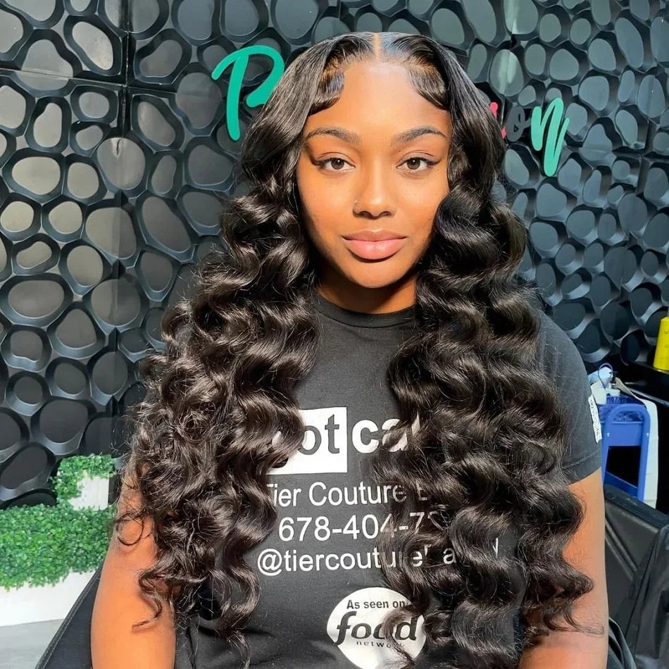 Velara Luxe HD Loose Deep Wave 13x6/13x4/360 Lace Front Wig – 30–40” Human Hair (180%–250% Density)