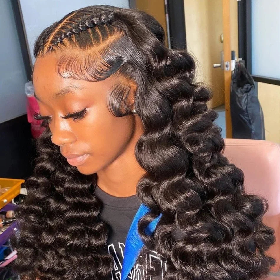 Velara Luxe HD Loose Deep Wave 13x6/13x4/360 Lace Front Wig – 30–40” Human Hair (180%–250% Density)