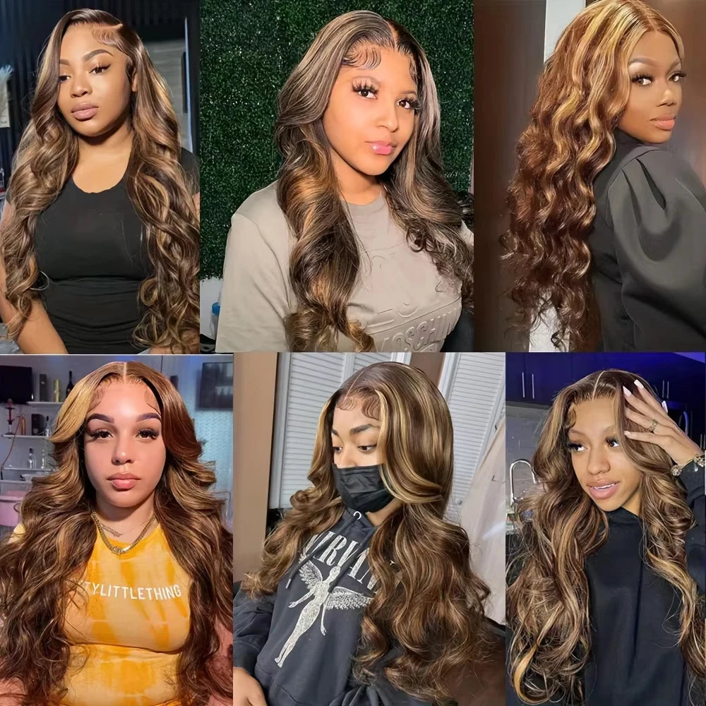 Velara Hair Highlight Body Wave HD Lace Human Hair Wig – 13x4 / 13x6 Frontal