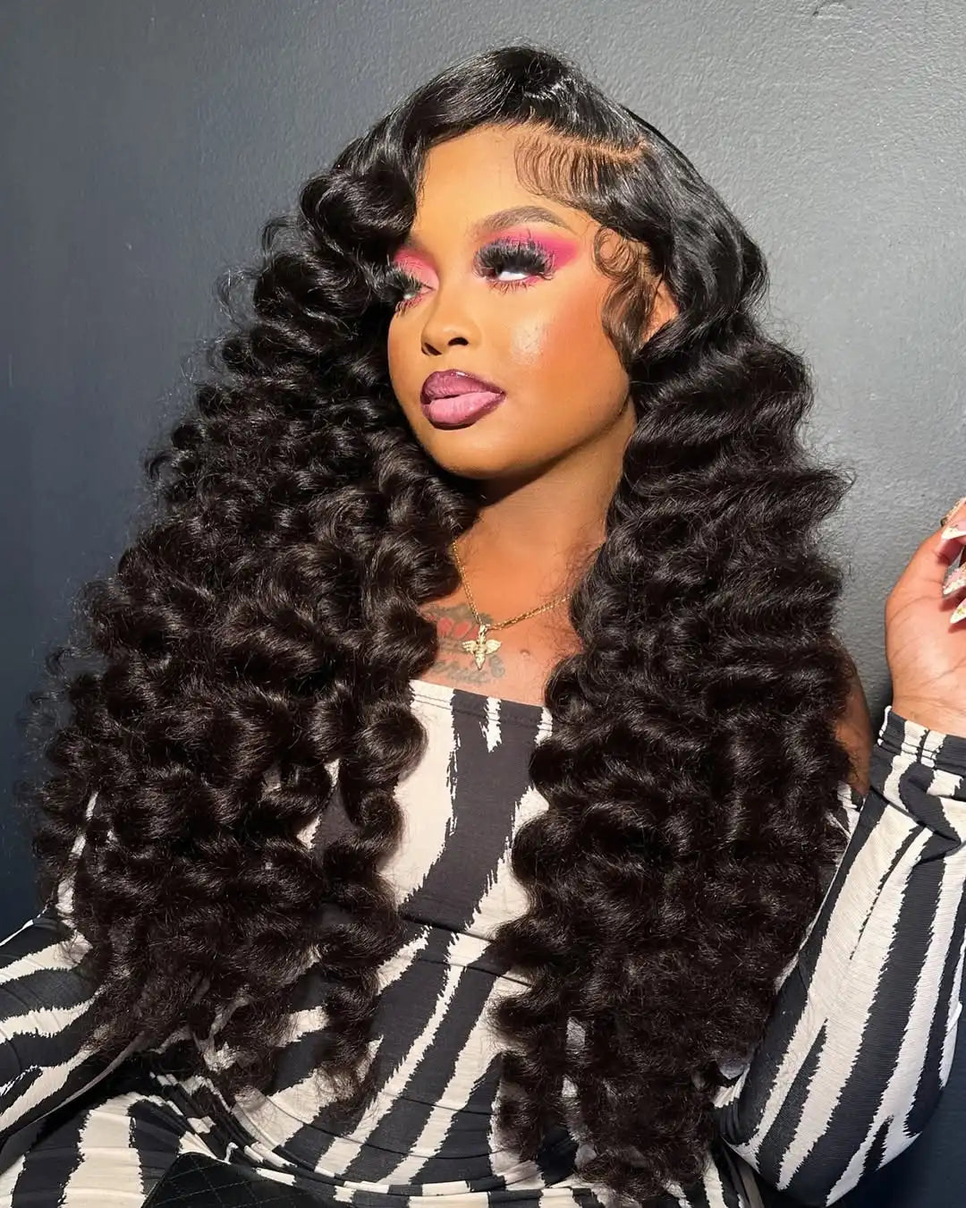 Velara Luxe HD Loose Deep Wave 13x6/13x4/360 Lace Front Wig – 30–40” Human Hair (180%–250% Density)
