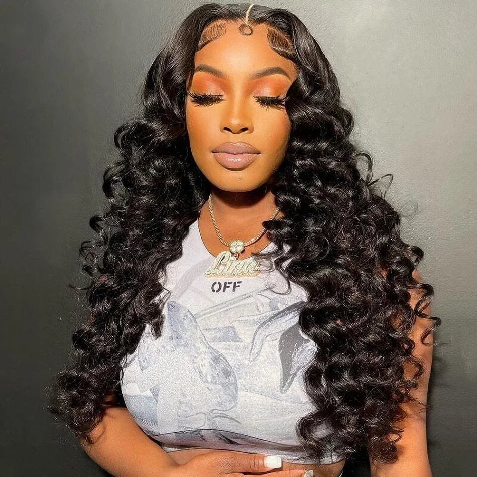 Velara Luxe HD Loose Deep Wave 13x6/13x4/360 Lace Front Wig – 30–40” Human Hair (180%–250% Density)