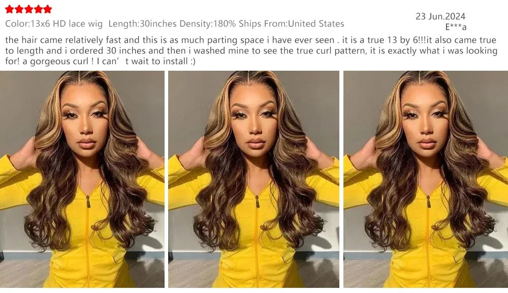 Velara Hair Highlight Body Wave HD Lace Human Hair Wig – 13x4 / 13x6 Frontal