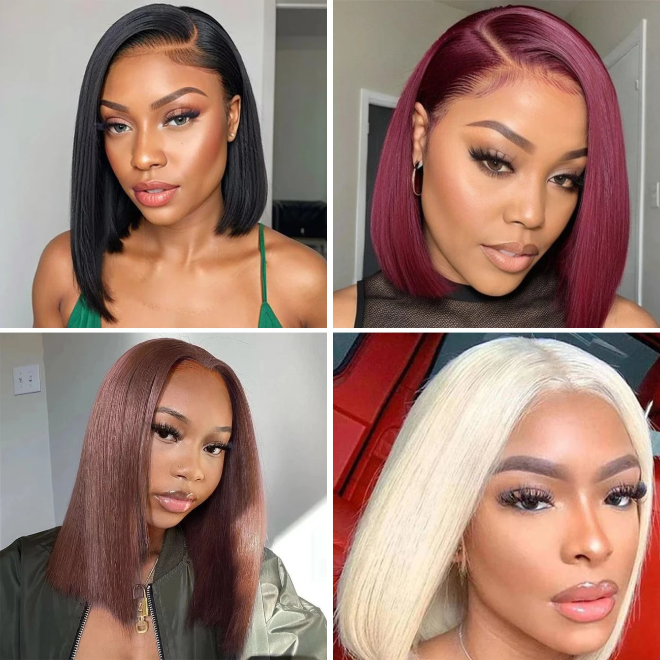 Velara Hair 13x4 HD Lace Front Burgundy Bob Wig Human Hair – Straight 99J Colored Bob Wig (8–14 Inch, 200% Density)