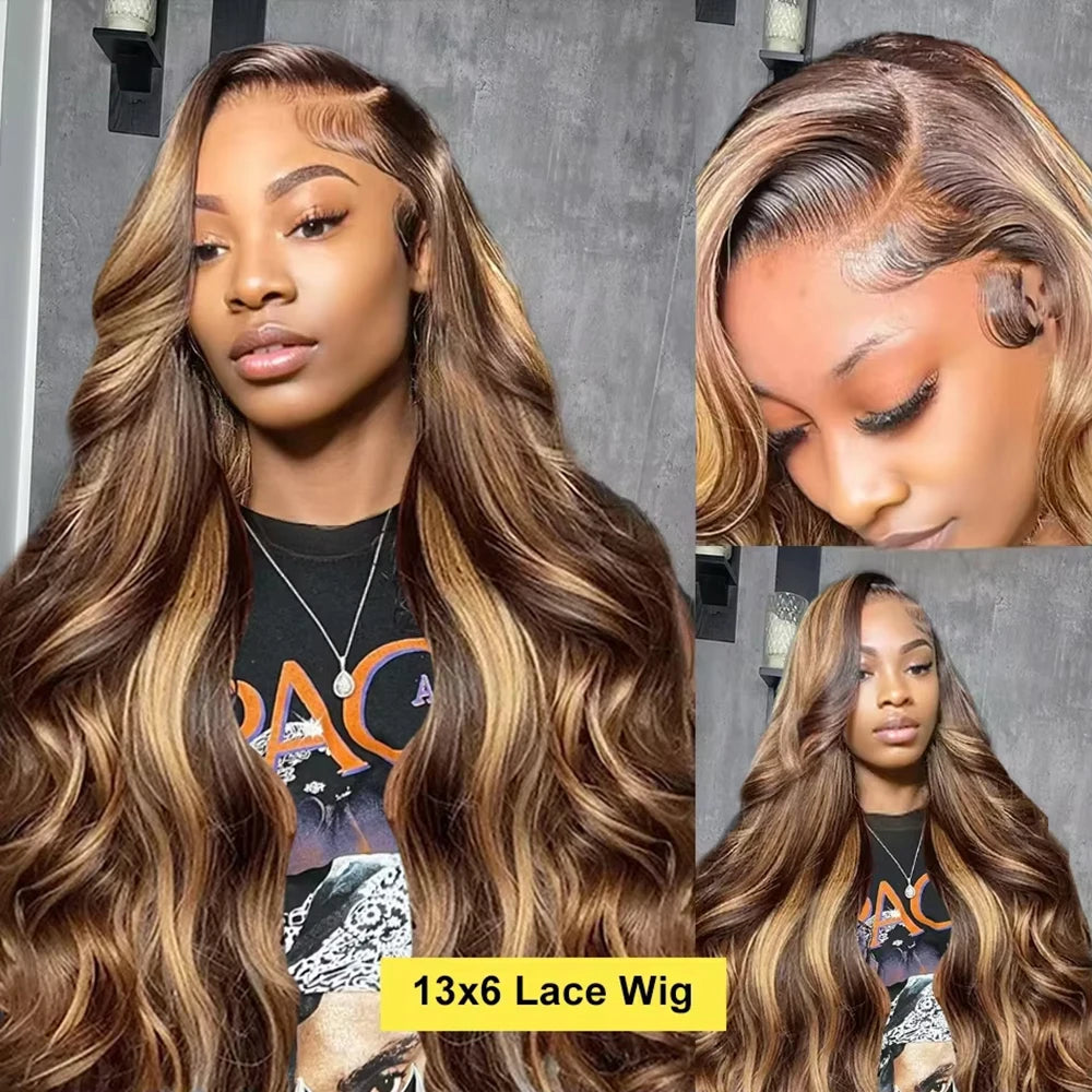 Velara Hair Highlight Body Wave HD Lace Human Hair Wig – 13x4 / 13x6 Frontal
