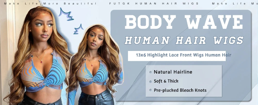 Velara Hair Highlight Body Wave HD Lace Human Hair Wig – 13x4 / 13x6 Frontal